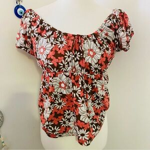 Med off the shoulder top size medium floral